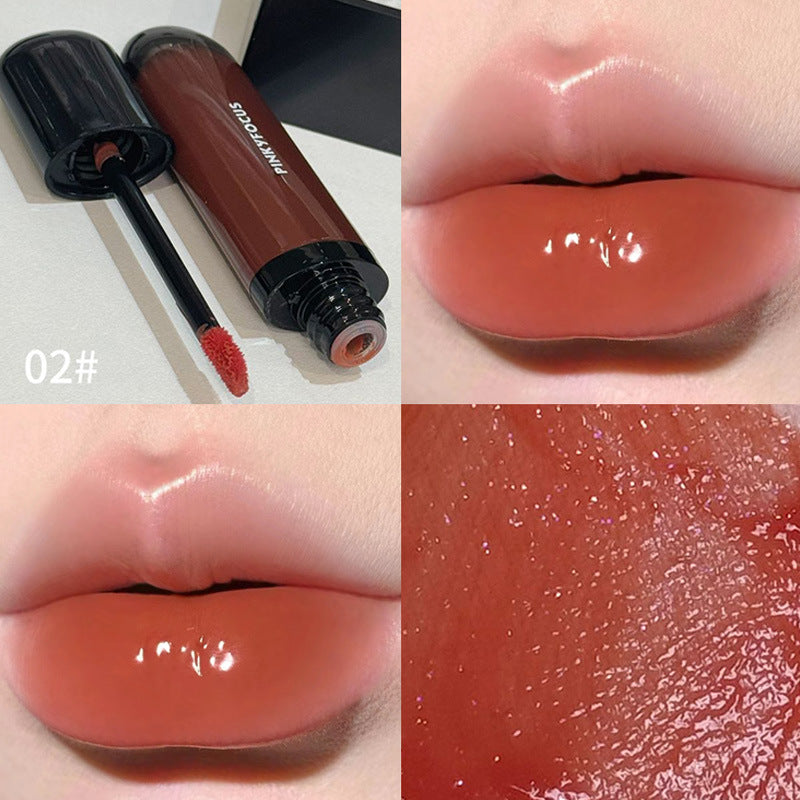 Black Shiny Makeup Mirror Lip Lacquer