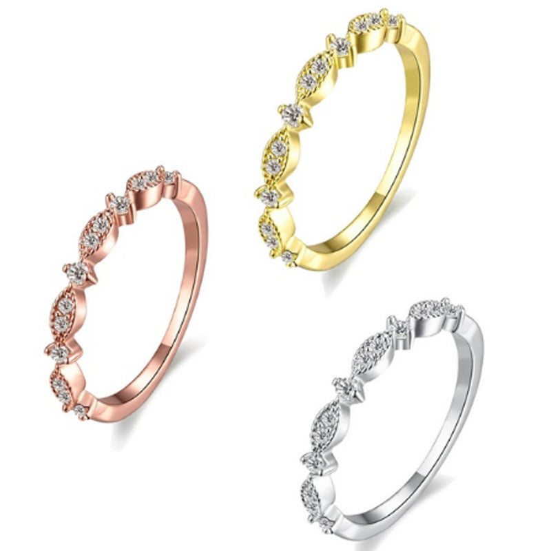 Simple Fashion Zircon Ring Women