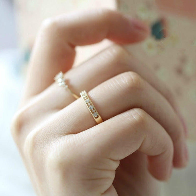 Simple Fashion Zircon Ring Women