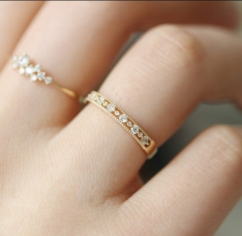 Simple Fashion Zircon Ring Women