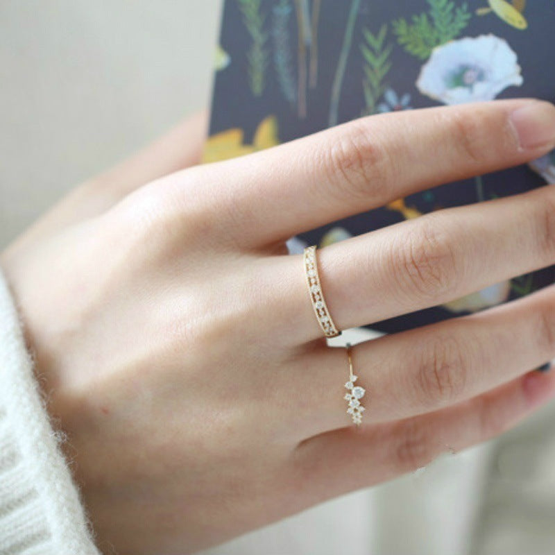 Simple Fashion Zircon Ring Women