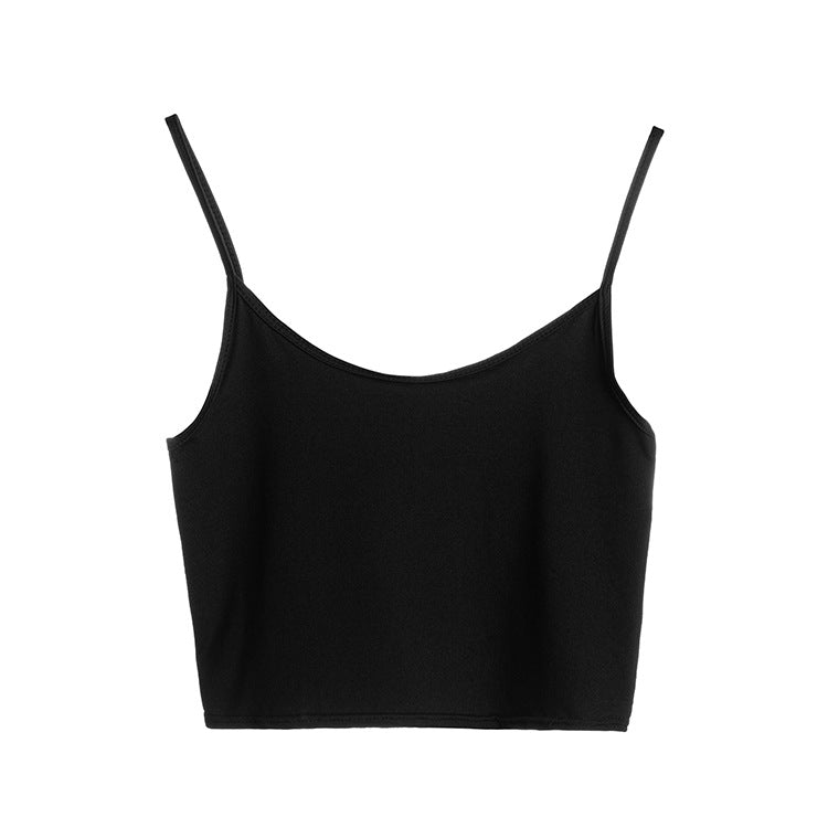 Women's Sling One-Shoulder  Back Slim-Fit Short Cropped Vest