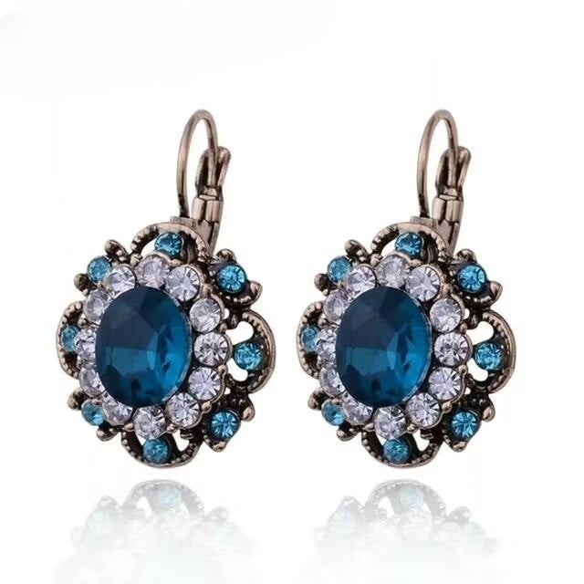 Women Crystal Pendant Glass Earrings