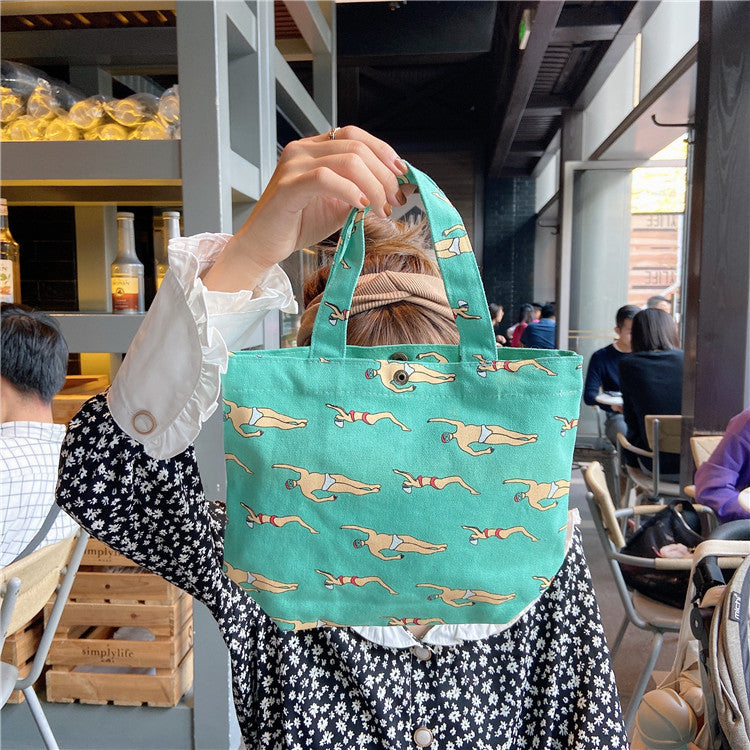 Handheld Canvas Bag Lunch Box Makeup