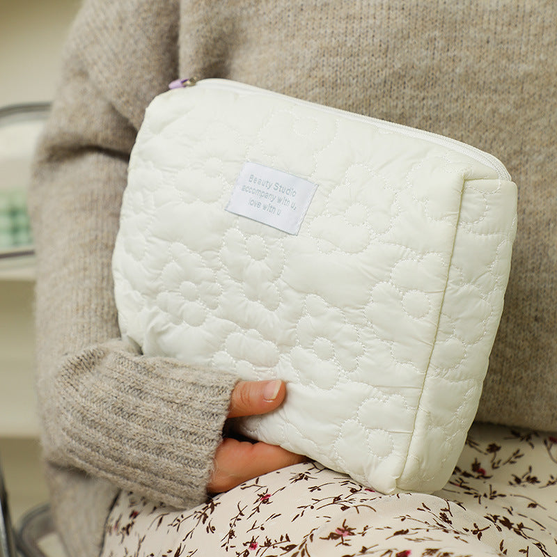 Quilted Candy Color Cute Storage Bag For Women