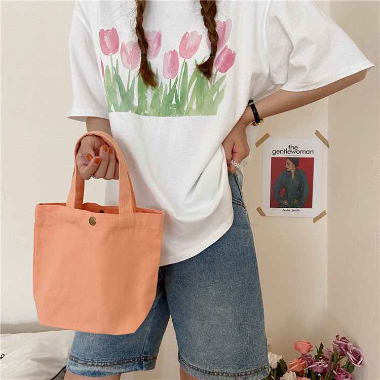 Handheld Canvas Bag Lunch Box Makeup