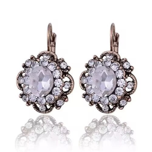Women Crystal Pendant Glass Earrings