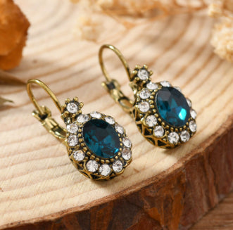 Women Crystal Pendant Glass Earrings