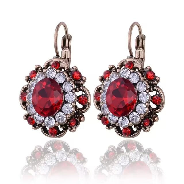 Women Crystal Pendant Glass Earrings